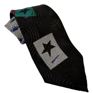 Impact Groove Thing Neck Tie Multicolor Geometric Polyester Retro Stars Popart